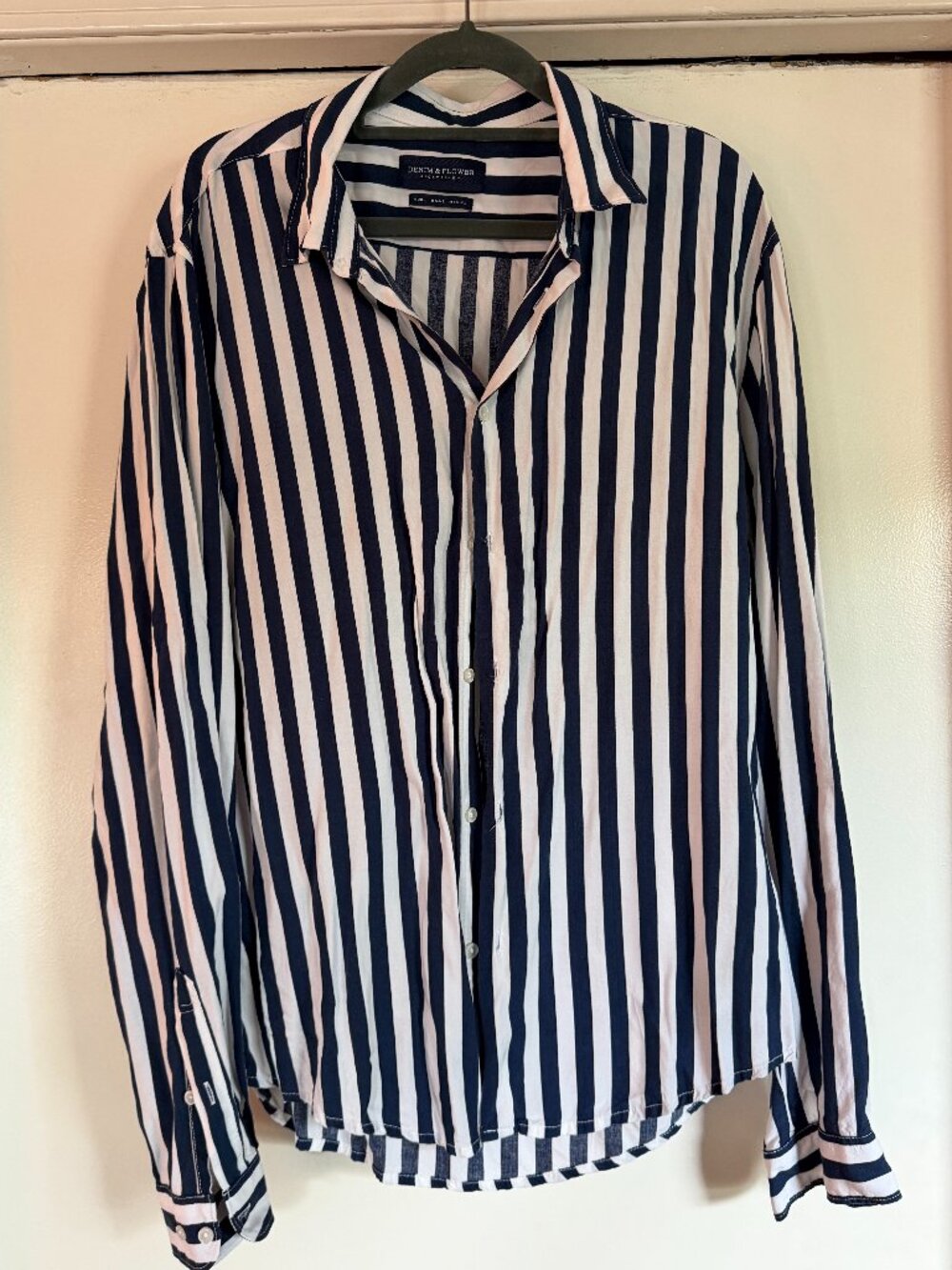 Denim & Flower Blue and White Striped Button Down